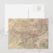 Postale Carte vintage de Boston (1880) (Devant / Derrière)