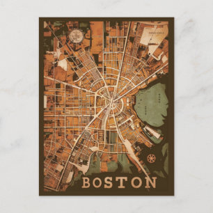 Postale Carte vintage de Boston Massachusetts, carte de Bo
