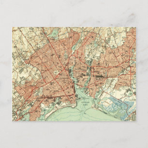 Postale Carte vintage de Bridgeport Connecticut (1951) 2