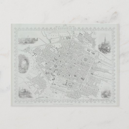 Postale Carte vintage de Bruxelles (Devant)