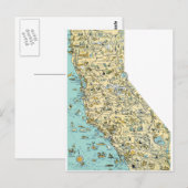Postale Carte vintage de Californie (Devant / Derrière)