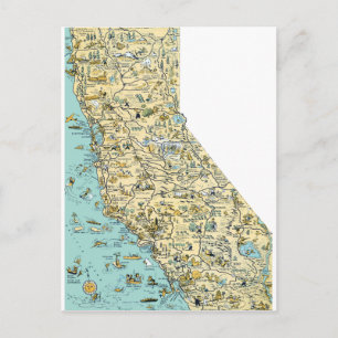 Postale Carte vintage de Californie
