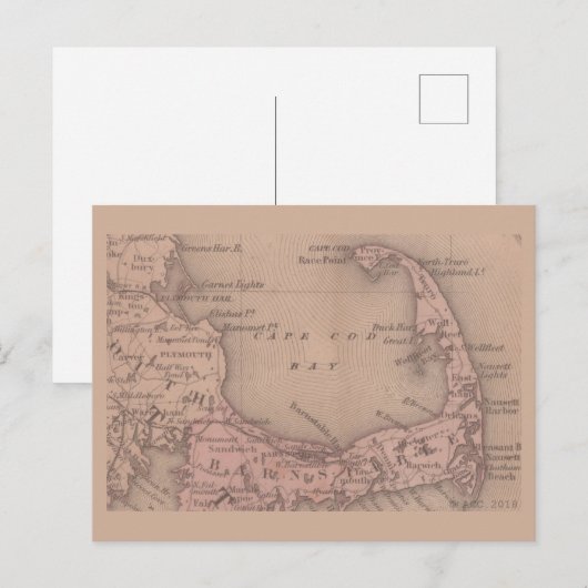 Postale Carte vintage de Cape Cod (Devant / Derrière)