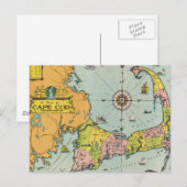 Postale Carte vintage de Cape Cod (Devant / Derrière)