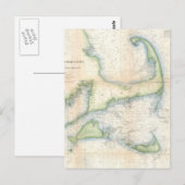 Postale Carte vintage de Cape Cod (1857) (Devant / Derrière)