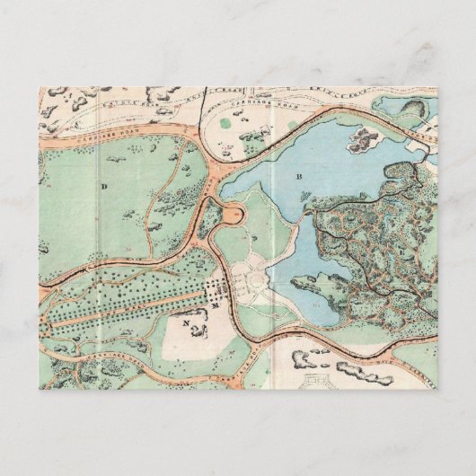 Postale Carte vintage de Central Park (1860) (Devant)