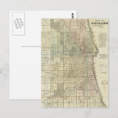 Postale Carte vintage de Chicago (1857) (Devant / Derrière)
