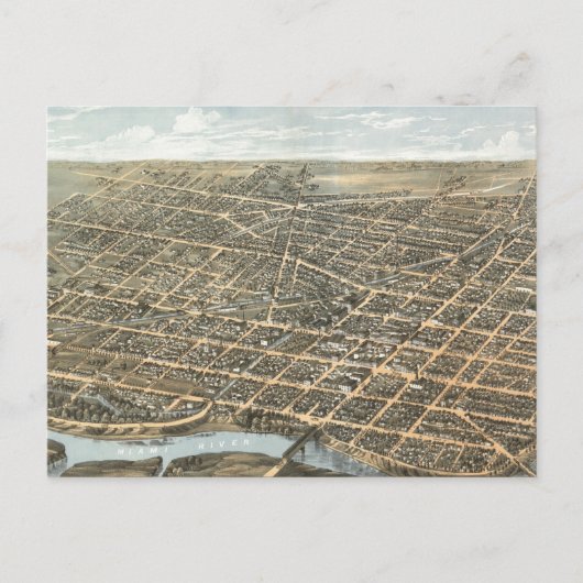 Postale Carte vintage de Dayton Ohio (1870) (Devant)