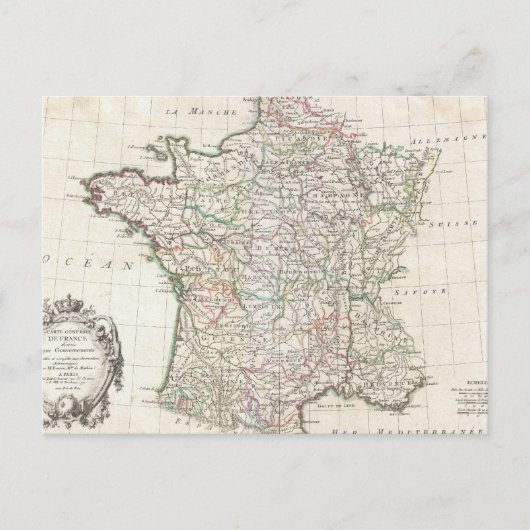 Postale Carte vintage de France (1771) (Devant)