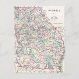 Postale Carte vintage de Géorgie (1855)