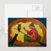 Postale Carte vintage de Halloween (Devant / Derrière)