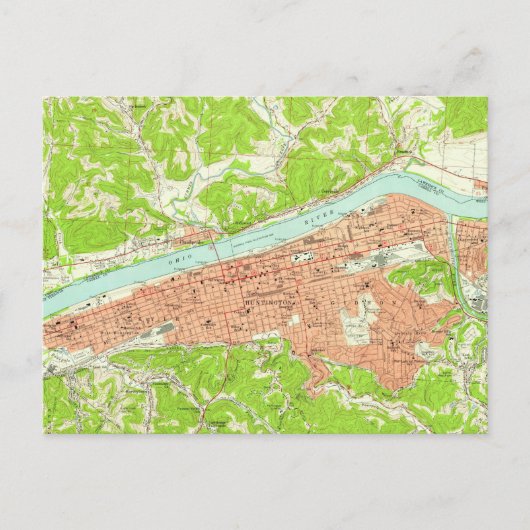 Postale Carte vintage de Huntington West Virginia (1957) (Devant)