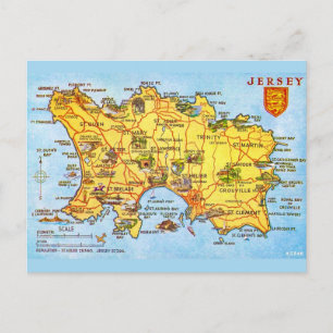 Postale Carte vintage de Jersey
