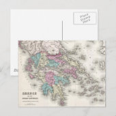Postale Carte vintage de la Grèce (1855) (Devant / Derrière)