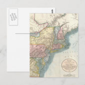 Postale Carte vintage de la Nouvelle-Angleterre (1821) (Devant / Derrière)