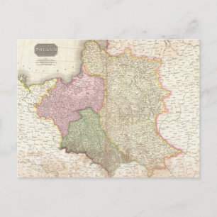 Postale Carte vintage de la Pologne (1818)