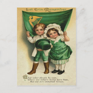 Postale Carte vintage de la Saint-Patrick avec un couple I