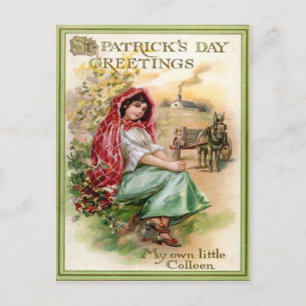 Postale Carte vintage de la Saint-Patrick de Colleen