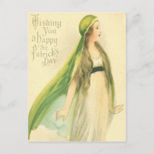 Postale Carte vintage de la Saint-Patrick pour jeune fille