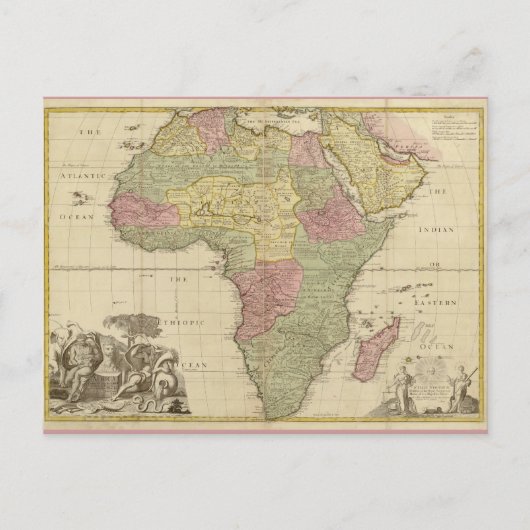 Postale Carte vintage de l'Afrique 1725 (Devant)