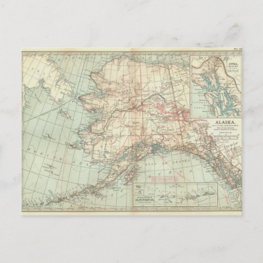 Postale Carte vintage de l'Alaska (Devant)