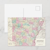 Postale Carte vintage de l'Arkansas (1855) (Devant / Derrière)