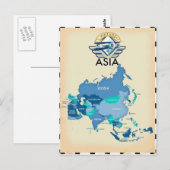 Postale Carte vintage De L'Asie (Devant / Derrière)