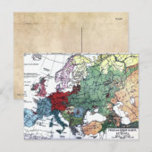 Postale Carte vintage de l'Europe 1876 (Devant / Derrière)
