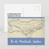 Postale Carte vintage de l'île de Montréal, Québec (Devant / Derrière)