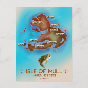 Postale Carte Vintage de l'île Mull Inner Hébrides Écosse.