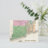 Postale Carte vintage de l'île Rhode (1827) (Debout devant)