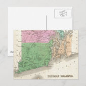Postale Carte vintage de l'île Rhode (1827) (Devant / Derrière)