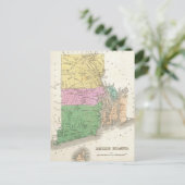 Postale Carte vintage de l'île Rhode (1827) (Debout devant)