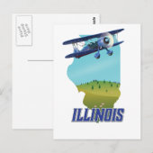 Postale Carte vintage de l'Illinois (Devant / Derrière)