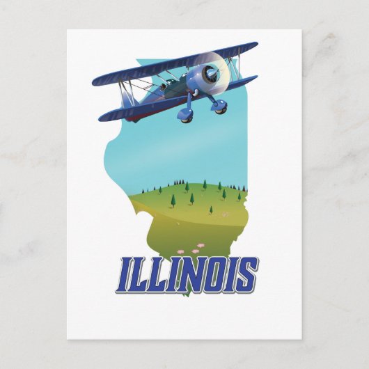 Postale Carte vintage de l'Illinois (Devant)