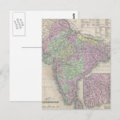 Postale Carte vintage de l'Inde (1853) (Devant / Derrière)
