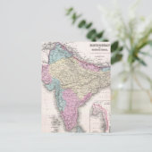 Postale Carte vintage de l'Inde (1855) (Debout devant)