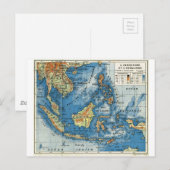 Postale Carte vintage de l'Indonésie (Devant / Derrière)