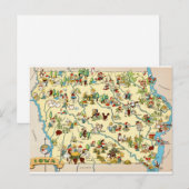 Postale Carte Vintage de l'Iowa (Devant / Derrière)