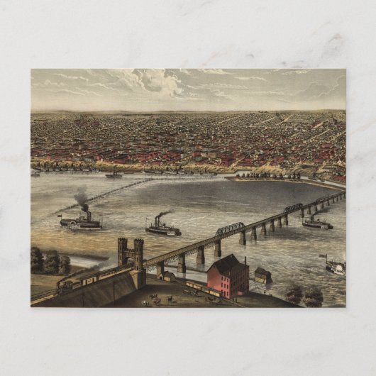 Postale Carte vintage de Louisville (1876) (Devant)