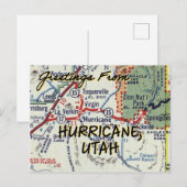Postale Carte Vintage de l'ouragan Utah (Devant / Derrière)