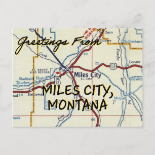 Postale Carte Vintage de Miles City Montana
