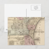 Postale Carte vintage de Milwaukee (1880) (Devant / Derrière)