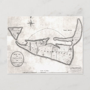 Postale Carte vintage de Nantucket (1782)