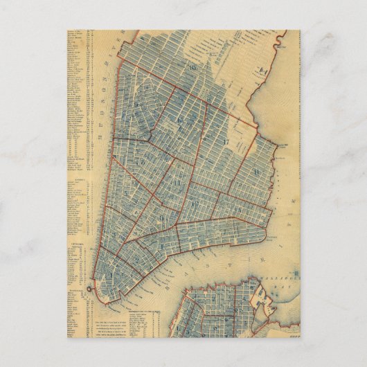 Postale Carte vintage de New York (1846) (Devant)