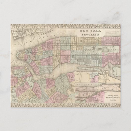 Postale Carte vintage de New York / Brooklyn (Devant)