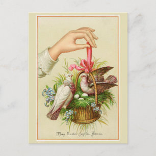 Postale Carte vintage de Pâques Deux Doses