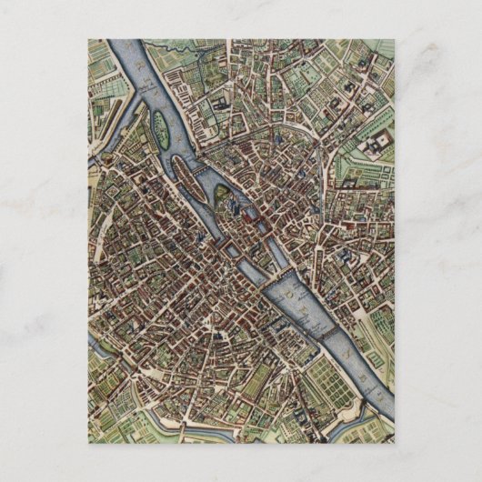 Postale Carte vintage de Paris (Devant)