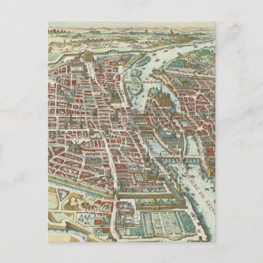 Postale Carte vintage de Paris (1615) (Devant)