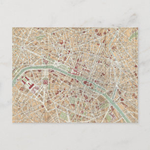 Postale Carte vintage de Paris (1892)
